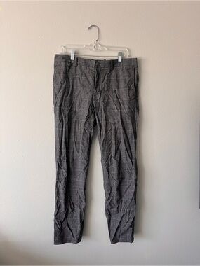 MNG Men's Gray Plaid Dress Pants
